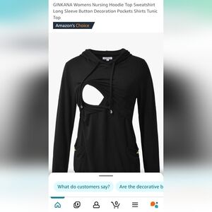 Nursing Long Sleeve Hoodie Top